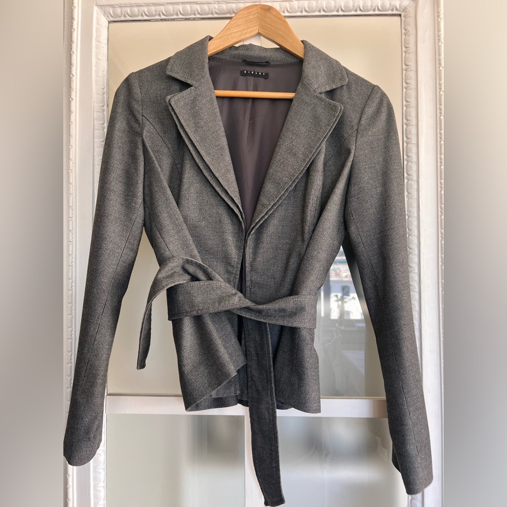Sisley Charcoal Women's Blazer with Belt